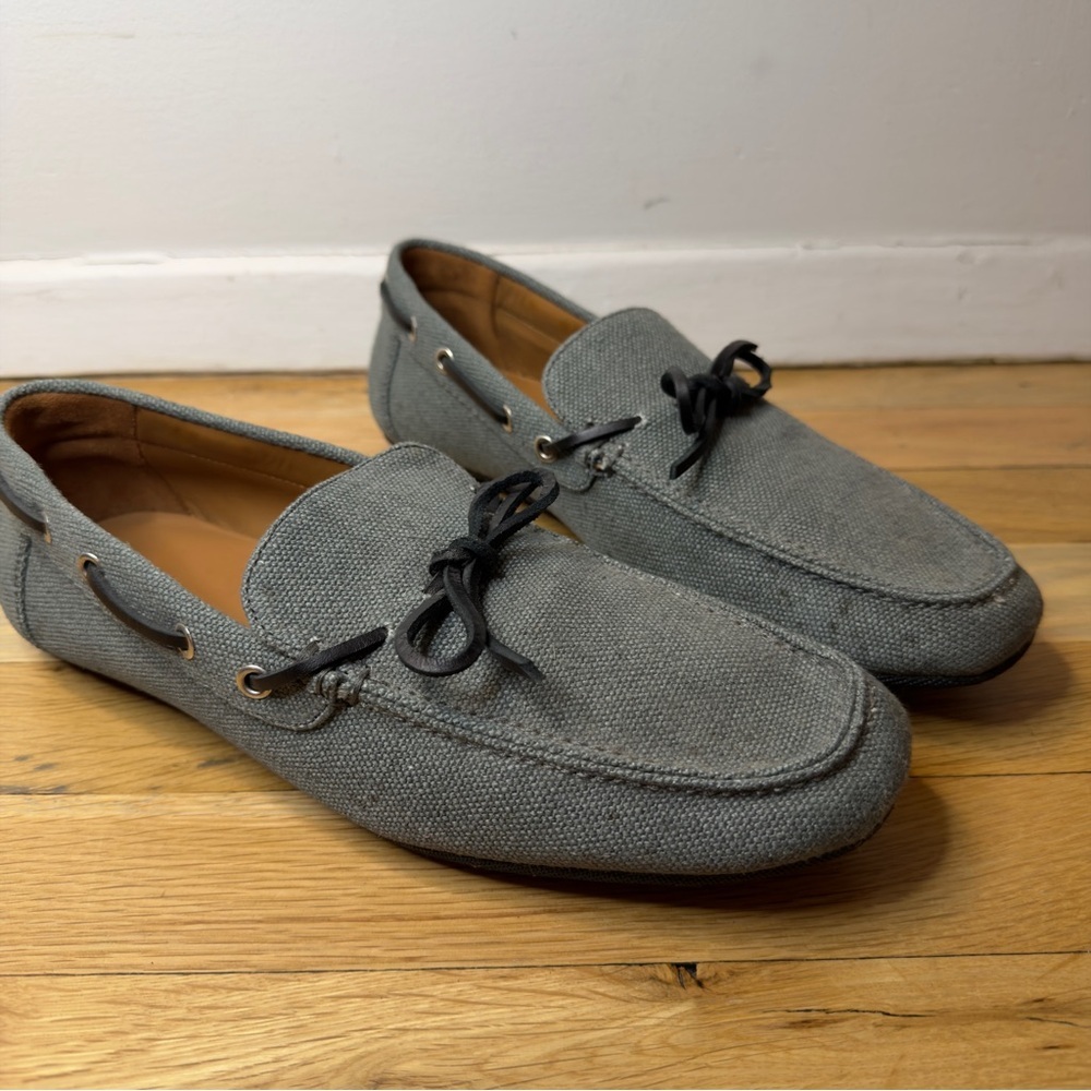 Alton Lane Gray Canvas Slip-On Driving Loafers Size 42 - Picture 4 of 8